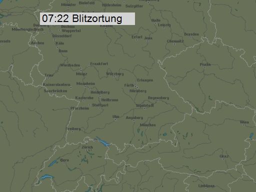 Aktuelle Blitzortung in Süddeutschland